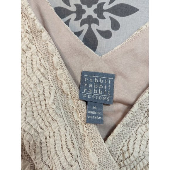 Rabbit, Rabbit, Rabbit Off White Sleeveless Stretch Lace Dress Size M - Picture 8 of 8